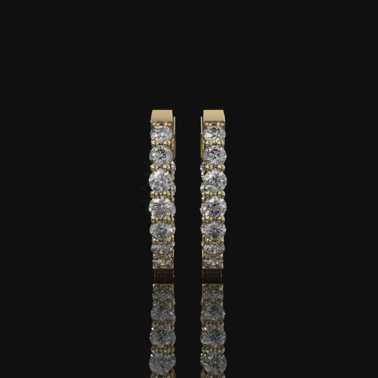 Inside-Out Round Lab Diamond Hoop Earrings