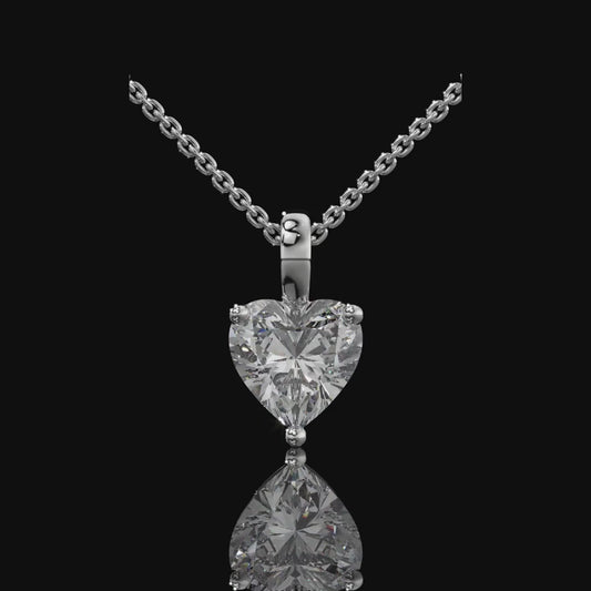 Heart Cut Lab Diamond Pendant Necklace