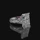 Baguette Lab Diamond Engagement Ring – Hidden Halo Cathedral Setting