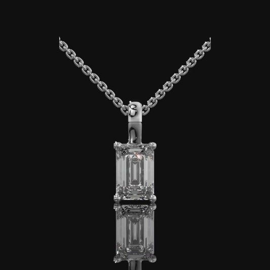 Emerald Cut Lab-Grown Diamond Pendant
